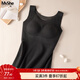 MsShe【保暖德絨】大碼女裝秋冬胖mm打底免穿文胸內衣二合一背心 深灰色現貨-5091 3XL