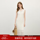 范思藍恩度假風(fēng)重工鏤空無(wú)袖針織長(cháng)裙女2025夏新款吊帶2668 梔子白 L