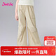 笛莎童裝女童長(cháng)褲2025夏季中大童寬松輕薄工裝褲 卡其色 160