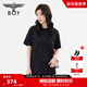 BOY LONDON男女同款短袖字母老花滿(mǎn)印黑色潮牌T恤N01126 黑色 L