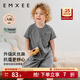 嫚熙（EMXEE）嬰童短袖短褲套裝夏季男女寶寶衣服透氣天絲棉運動(dòng)套裝休閑服外穿 深花灰【短褲短袖】 100