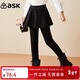 ASK JUNIOR女童褲子冬加厚保暖中大童休閑純色長(cháng)褲百搭打底褲裙褲 黑色 110 