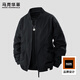 馬克華菲潮牌痞帥立領(lǐng)夾克男2026春季新款男士高街棒球服外套 黑色 4XL