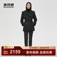 波司登（BOSIDENG）風(fēng)衣羽絨服女款中長(cháng)款加厚新國標90絨商場(chǎng)同款系帶正肩保暖外套 黑色8056 S 160/84A