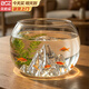 貝初眾魚(yú)缸家用小型玻璃魚(yú)缸生態(tài)圓形魚(yú)缸一體缸桌面造景金魚(yú)斗魚(yú)魚(yú)缸 【16*13*11cm】冰山玻璃魚(yú)缸 經(jīng)久耐用 一體成型