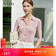 AMII女裝2025夏季新款短袖針織衫女修身顯瘦內搭上衣輕熟 玫瑰粉 S 155/80A