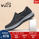 VOLO犀牛男鞋商務(wù)休閑皮鞋男士一腳蹬套腳鞋子厚底 黑色 38 