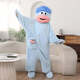 裁雨留虹毛毛大嘴怪連體睡衣女冬季加絨加厚保暖抽象丑萌長(cháng)發(fā)可外穿家居服 藍嘴怪連體服 S （身高150-155體重80-100斤）