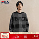 FILA 斐樂(lè )官方馬上起飛情侶長(cháng)袖毛衣女編織衫休閑棋盤(pán)格套頭上衣男