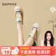 達芙妮（DAPHNE）休閑鞋女夏季2025新款透氣原宿風(fēng)旅游學(xué)生女生平底板鞋 黃色 37 標準碼
