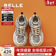 百麗（Belle）星河軌跡潮酷老爹鞋女商場(chǎng)款厚底增高休閑鞋E4P1DCM5 棕色 36
