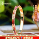 中外琺瑯美術(shù)館手鐲鈦鋼鍍金學(xué)生時(shí)尚手鐲女朋友節日生日禮物禮品情人節七夕禮物 A款紅色