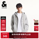 杰克·瓊斯（JACK&JONES）男裝秋季衛衣抽繩連帽開(kāi)衫字母刺繡純色略寬松長(cháng)袖上衣225333027 G41淺花灰色 S （170）
