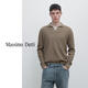 Massimo Dutti折扣季2026男裝職場新貴簡約通勤風翻領長袖針織Polo衫01164217 卡其色 M (180/96A)