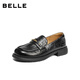 百麗（Belle）質(zhì)感百搭樂(lè )福鞋女2026春季新款商場(chǎng)舒適通勤便士單鞋F6S1DAA6 黑色 37