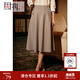 固執（OBSTINATE）【清倉價(jià)】秋冬新款女裝復古優(yōu)雅高腰格紋百搭a字裙中長(cháng)款半身裙 紫灰 S