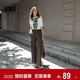 森馬（Semir）休閑褲女高街鹽系工裝褲百搭ins潮秋顯瘦闊腿褲女生101524127002