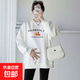 孕婦上衣2025新款時(shí)尚百搭外穿衛衣小個(gè)子顯瘦寬松舒適孕婦裝 白色 M【建議120斤內】