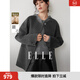 ELLE【100%綿羊毛】馬甲雙面呢大衣兩件套女2025冬季新款毛呢外套 中灰 M