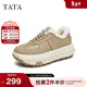 他她（TATA）厚底休閑德訓鞋女鞋加絨保暖毛毛鞋冬季新款CEF01DM4 卡其色（仿毛里） 36