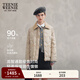 Teenie Weenie小熊女裝羽絨服2025冬季新款短款燈芯絨拼接翻領(lǐng)外套 卡其色 S