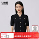 LIME萊茵V領(lǐng)小香風(fēng)針織開(kāi)衫2024春夏新款顯瘦設計感女短袖 深藏青色 M