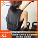 COZOK瑜伽服運動(dòng)上衣寬松背心健身服女夏天薄款網(wǎng)紗外搭罩衫無(wú)袖速干衣 黑色 L