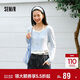 森馬（Semir）長(cháng)袖T恤女春季短款掛脖緊身假兩件2026氣質(zhì)辣妹衣服109126101006