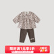 巴厘小豬女童秋裝2025新款女寶寶兩件套森系分體衣ins風(fēng)春秋衣服兒童套裝 碎花手賬 110 cm