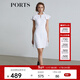 PORTS寶姿 商場(chǎng)同款新品女裝甜美荷葉系帶連衣裙三醋纖SL8D049KWB008 白色 M 6