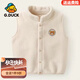 G.duck小黃鴨男女童可愛(ài)小熊馬甲2025春秋冬新款中小童加絨背心寶寶衣服 米白色 （單件裝） 100 碼 （身高90-100cm）