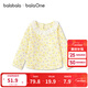 巴拉巴拉【balaOne】巴拉巴拉童裝兒童長(cháng)袖t恤女童2026年新款春秋裝打底衫 奶黃碎花00333 100
