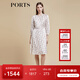 PORTS寶姿商場(chǎng)同款早春新品女裝交織光影印花連衣裙LD8D050PPT017 亞麻淺金印花 M (6)
