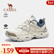 駱駝（CAMEL）新款戶(hù)外鞋女士鞋舒適透氣登山鞋緩震耐磨低幫徒步鞋 F23M693014，米/霧藍 37
