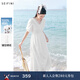 詩(shī)凡黎（‘S EIFINI）詩(shī)凡黎連衣裙浪漫初戀小白裙V領(lǐng)高腰燈籠袖女2024春夏新款法式 白色 M 160/84A