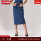 Levi's李維斯25年新款女士美式復古高腰修身后開(kāi)衩中長(cháng)牛仔半身裙 海軍藍 XL (29)