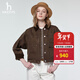 哈吉斯（HAZZYS）女裝 秋季款女士【PHIZ系列】燈芯絨拼接領(lǐng)箱型牛仔夾克女 棕色BW M (160/84A 38)