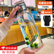 臻廚聚玻璃水杯大容量男女士茶水分離杯泡茶杯便攜戶(hù)外喝水隔熱防燙杯子 本色750ml（帶杯套）