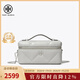 湯麗柏琦（Tory Burch）女款Kira手拿化妝包鉆飾花紋斜挎手提單肩包TB女包新款178298 020灰色 9.4×18.5×7 CM