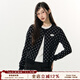 ELEVEN SLEEP波點(diǎn)假兩件針織開(kāi)衫上衣女秋季高級感慵懶風(fēng)毛衣外套 黑色波點(diǎn) L