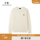 Teenie Weenie【云朵毛衣】小熊男裝2025秋冬新品圓領(lǐng)絞花軟糯針織衫男女同款 象牙白 L (175)