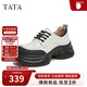 他她TATA厚底小皮鞋女松糕底單鞋女春季制服鞋JK鞋 米白/黑 38