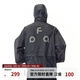 FPA輕量戶(hù)外防曬透底格紋連帽薄外套夏季新款便攜透氣運動(dòng)夾克 黑色 M