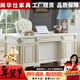 尚華仕辦公桌椅組合美式復古大中戶(hù)型別墅家用實(shí)木書(shū)房寫(xiě)字大班臺老板桌 白色 書(shū)桌160*80*78