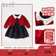 戴維貝拉（DAVE＆BELLA）童裝新年款兒童裙子女童連衣裙假兩件寶寶公主裙秋冬嬰幼兒衣服 紅色-N 90 cm（建議身高80-90cm）