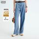 Teenie Weenie【棉麻混紡】小熊女牛仔褲2025年秋季新款寬松直筒褲