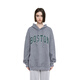 BM衛衣女2026年BOSTON加絨套頭連帽衫秋美式復古百搭oversize衛衣 灰色綠字母【加絨】 均碼