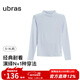ubras【劉雯同款】含天絲羊毛小高領(lǐng)肌底秋衣女保暖舒適打底衣 小高領(lǐng)-冰川湖藍色NEW M