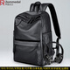 羅梅達爾（Rommedal）商務(wù)雙肩包男大容量男士背包16寸頭層牛皮男士雙肩包電腦包旅行包 黑色【當日/次日達】高43*寬30*厚15cm