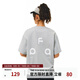 FPAlogo大印花運動(dòng)短袖夏季新款百搭寬松休閑情侶白色半袖t恤男 花灰色 S